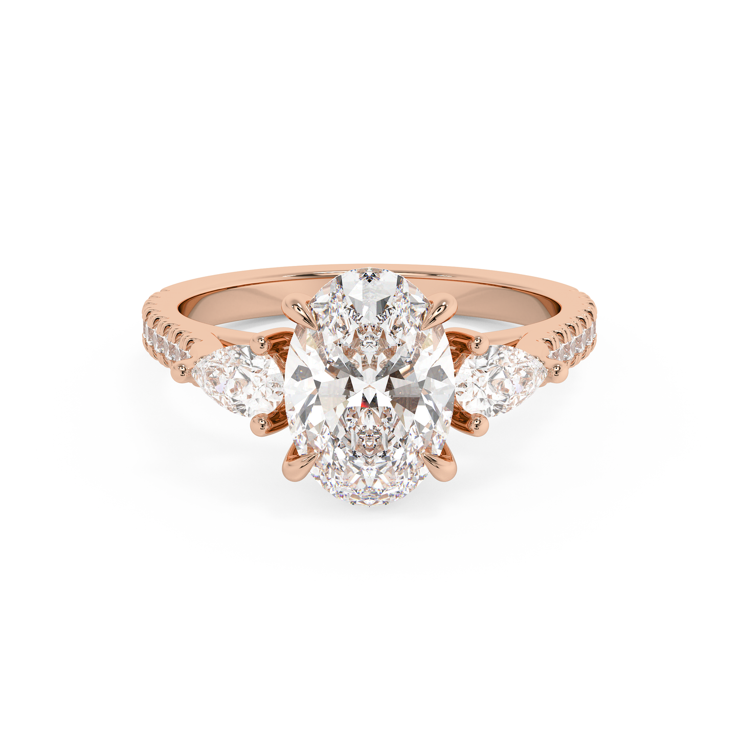 Emerald Solitaire Lab Grown Diamond Engagement Ring
