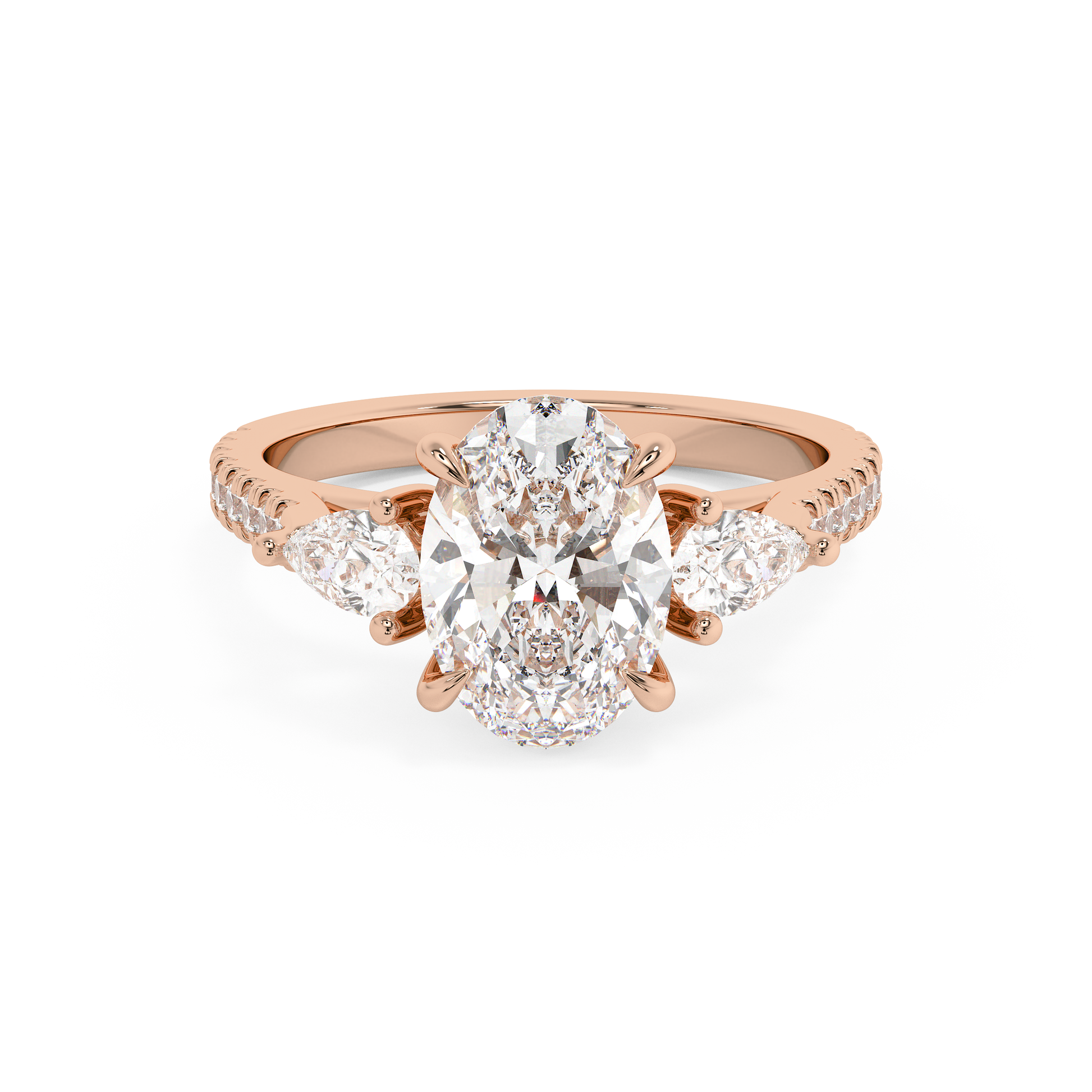 Emerald Solitaire Lab Grown Diamond Engagement Ring