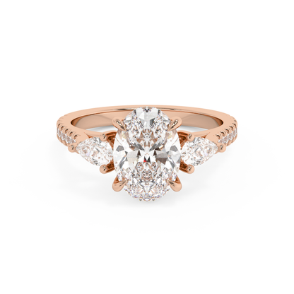 Emerald Solitaire Lab Grown Diamond Engagement Ring
