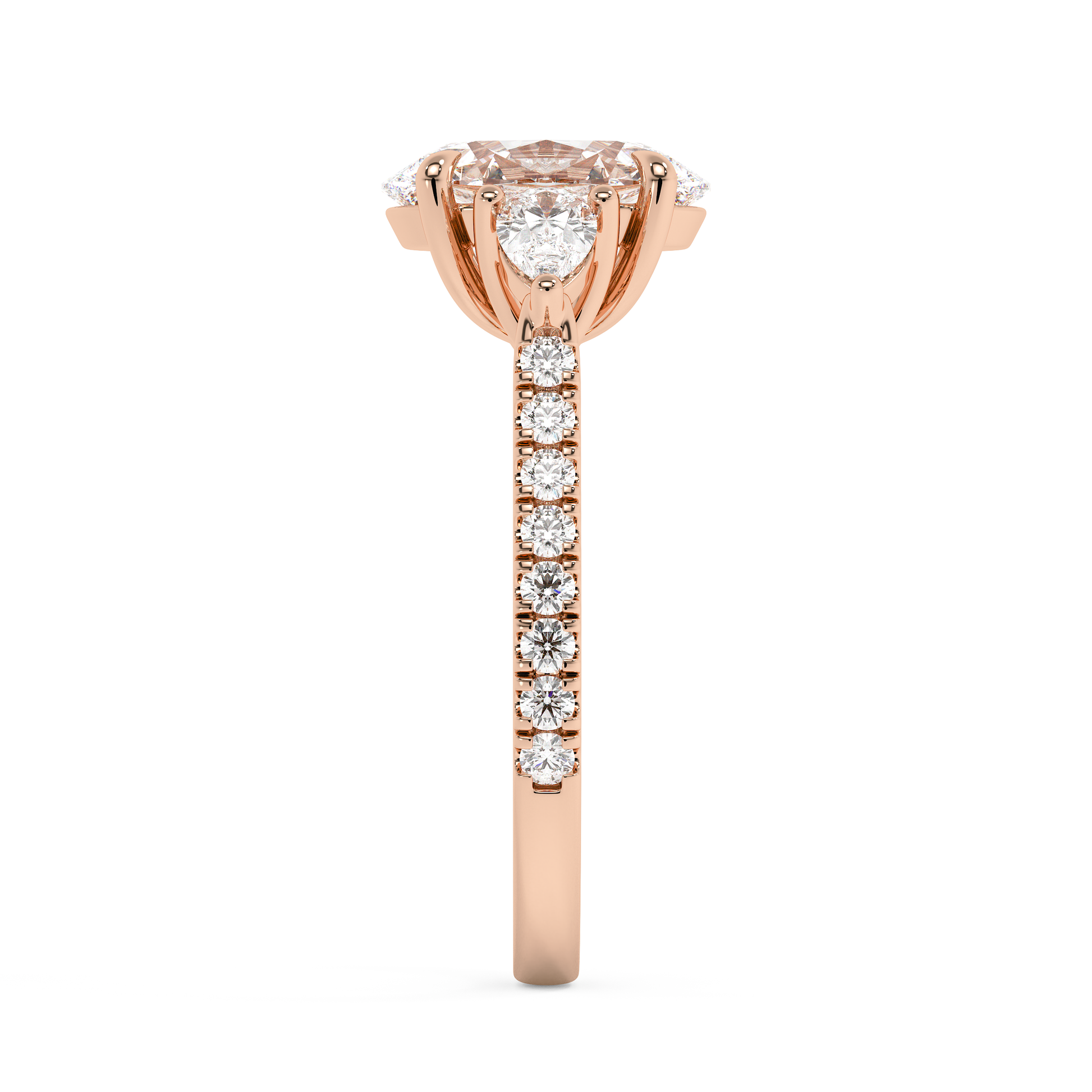 Emerald Solitaire Lab Grown Diamond Engagement Ring