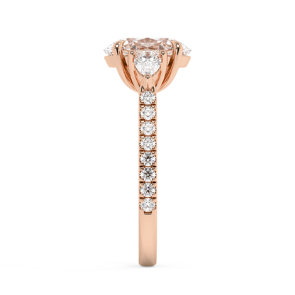 Emerald Solitaire Lab Grown Diamond Engagement Ring
