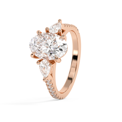 Emerald Solitaire Lab Grown Diamond Engagement Ring