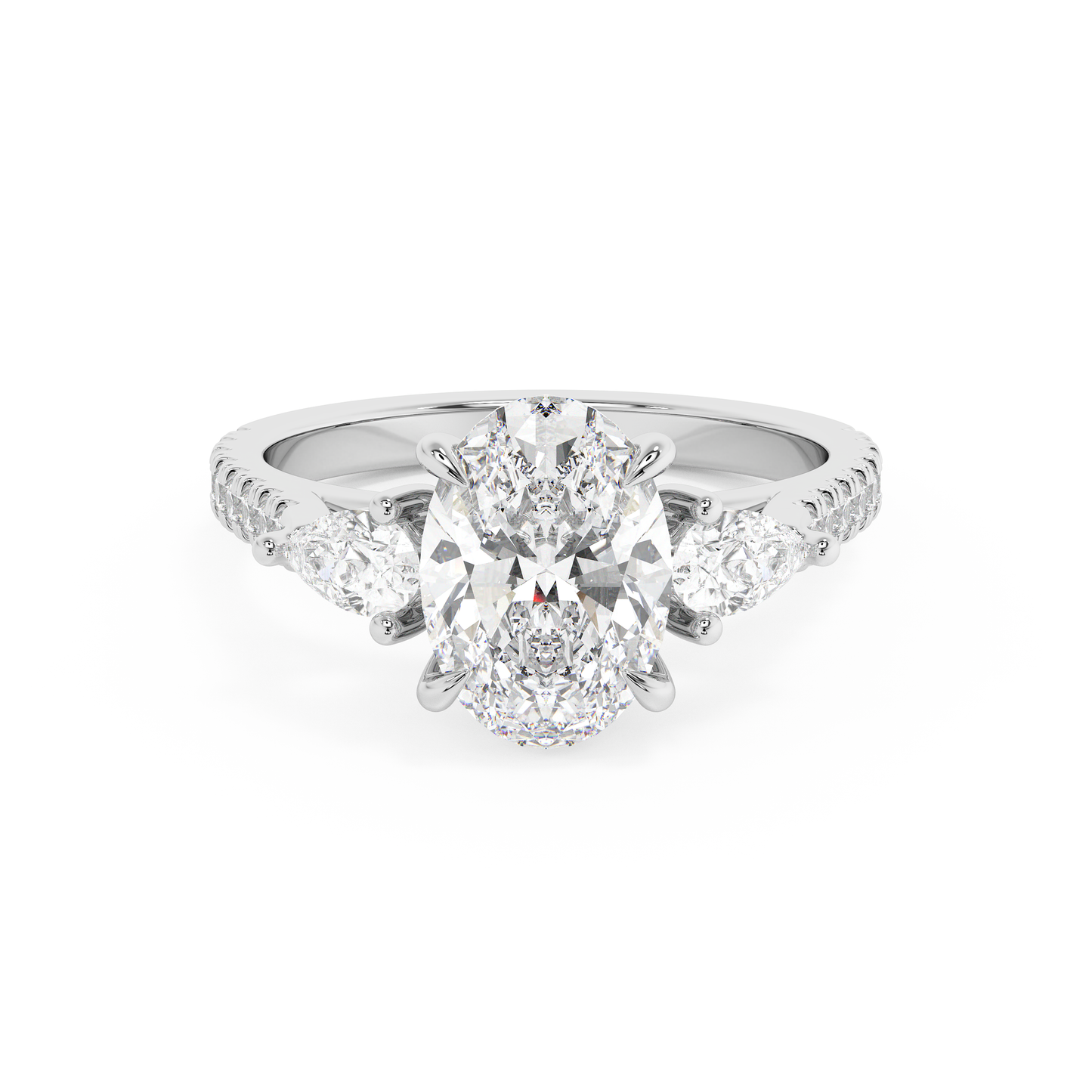 Emerald Solitaire Lab Grown Diamond Engagement Ring