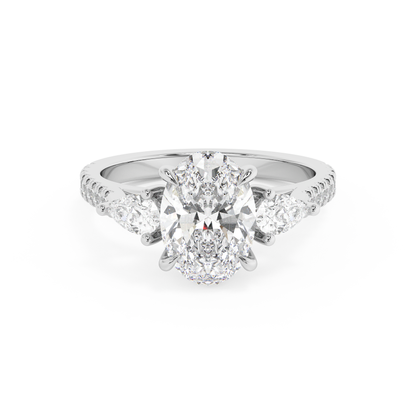 Emerald Solitaire Lab Grown Diamond Engagement Ring