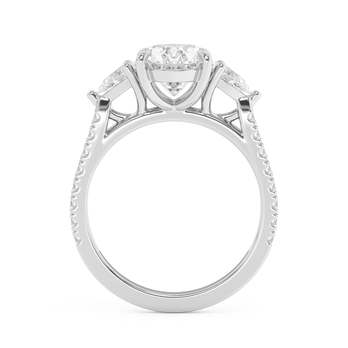 Emerald Solitaire Lab Grown Diamond Engagement Ring