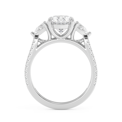 Emerald Solitaire Lab Grown Diamond Engagement Ring