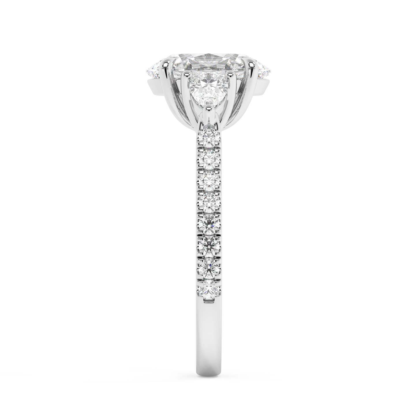 Emerald Solitaire Lab Grown Diamond Engagement Ring