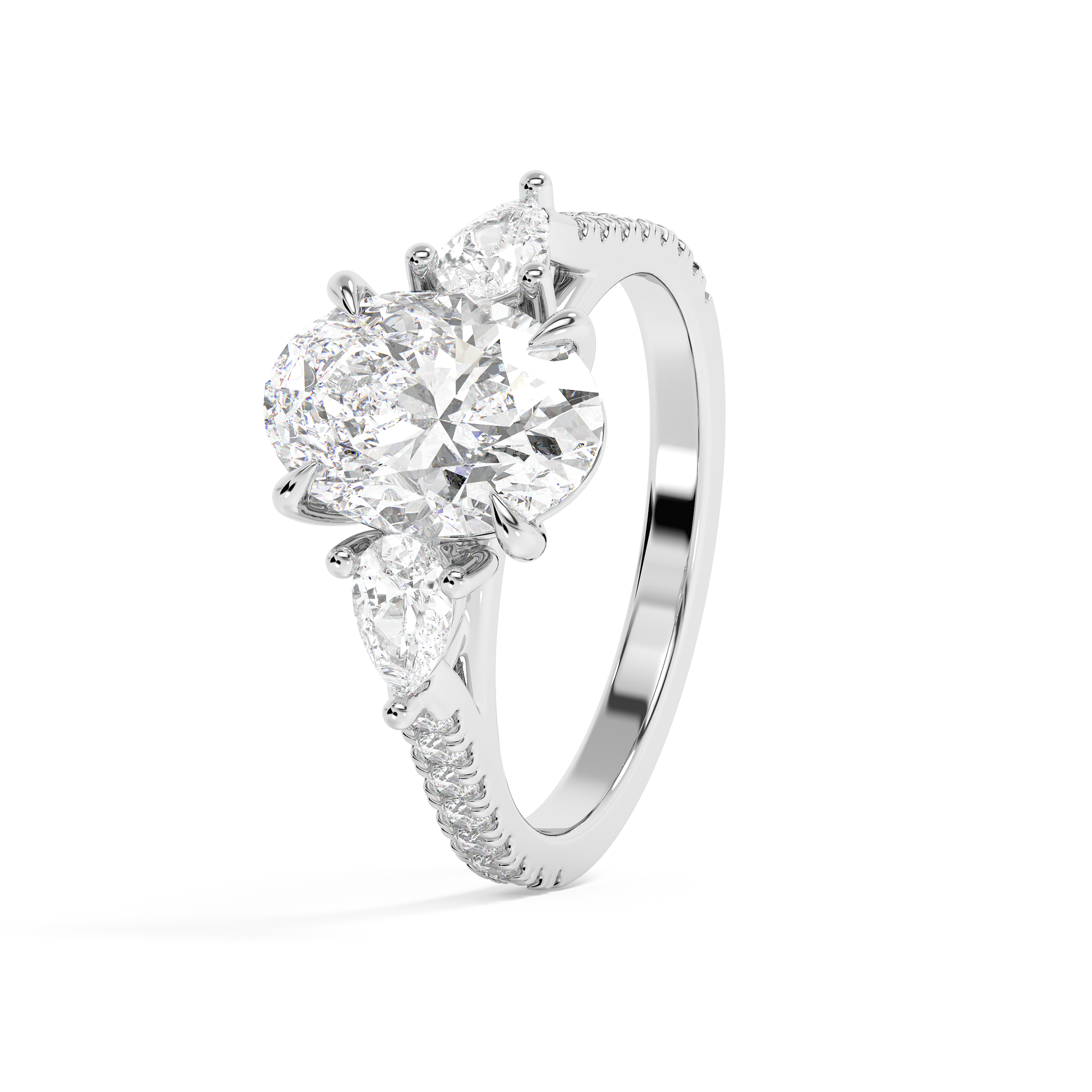 Emerald Solitaire Lab Grown Diamond Engagement Ring