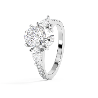 Emerald Solitaire Lab Grown Diamond Engagement Ring
