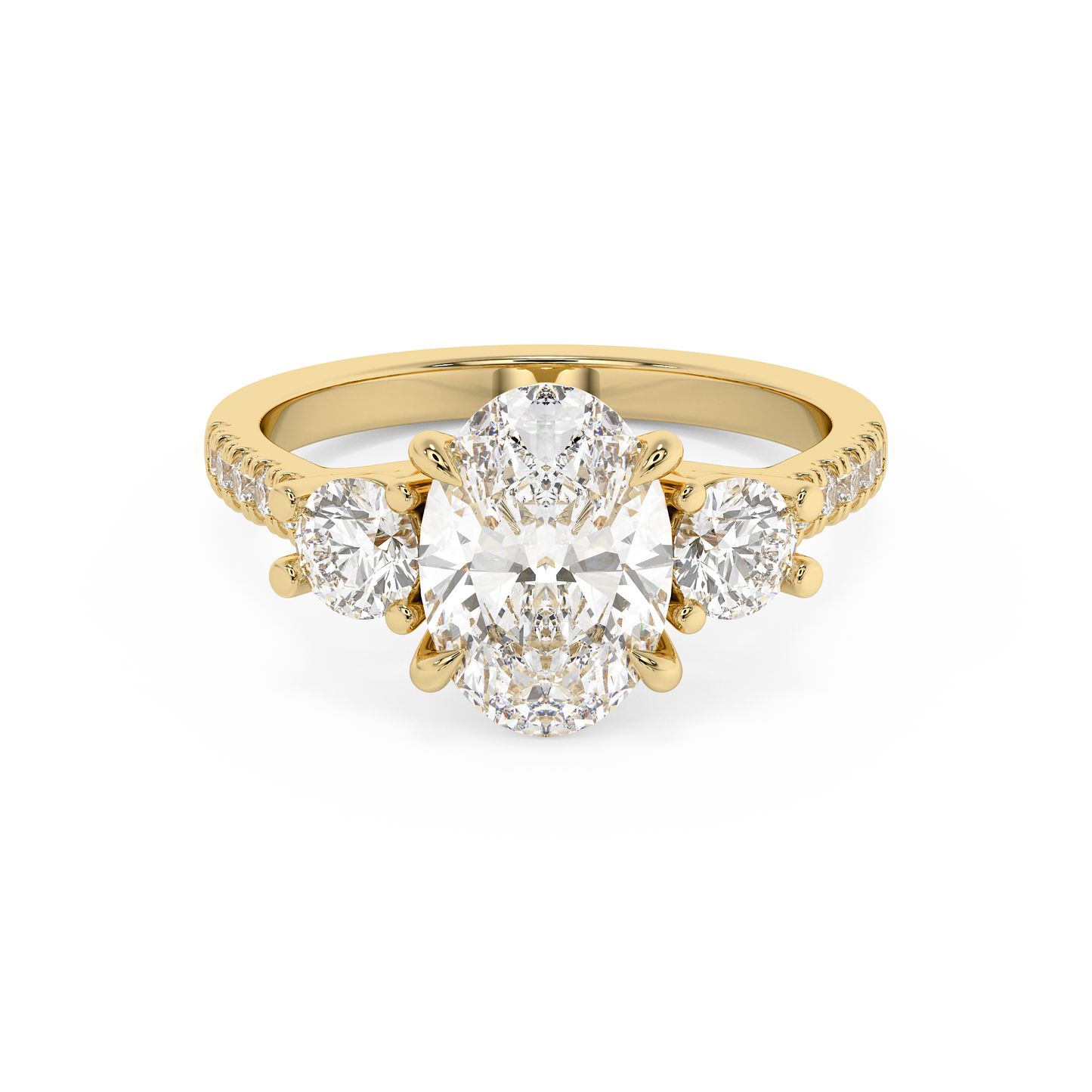 Emerald Solitaire Lab Grown Diamond Engagement Ring