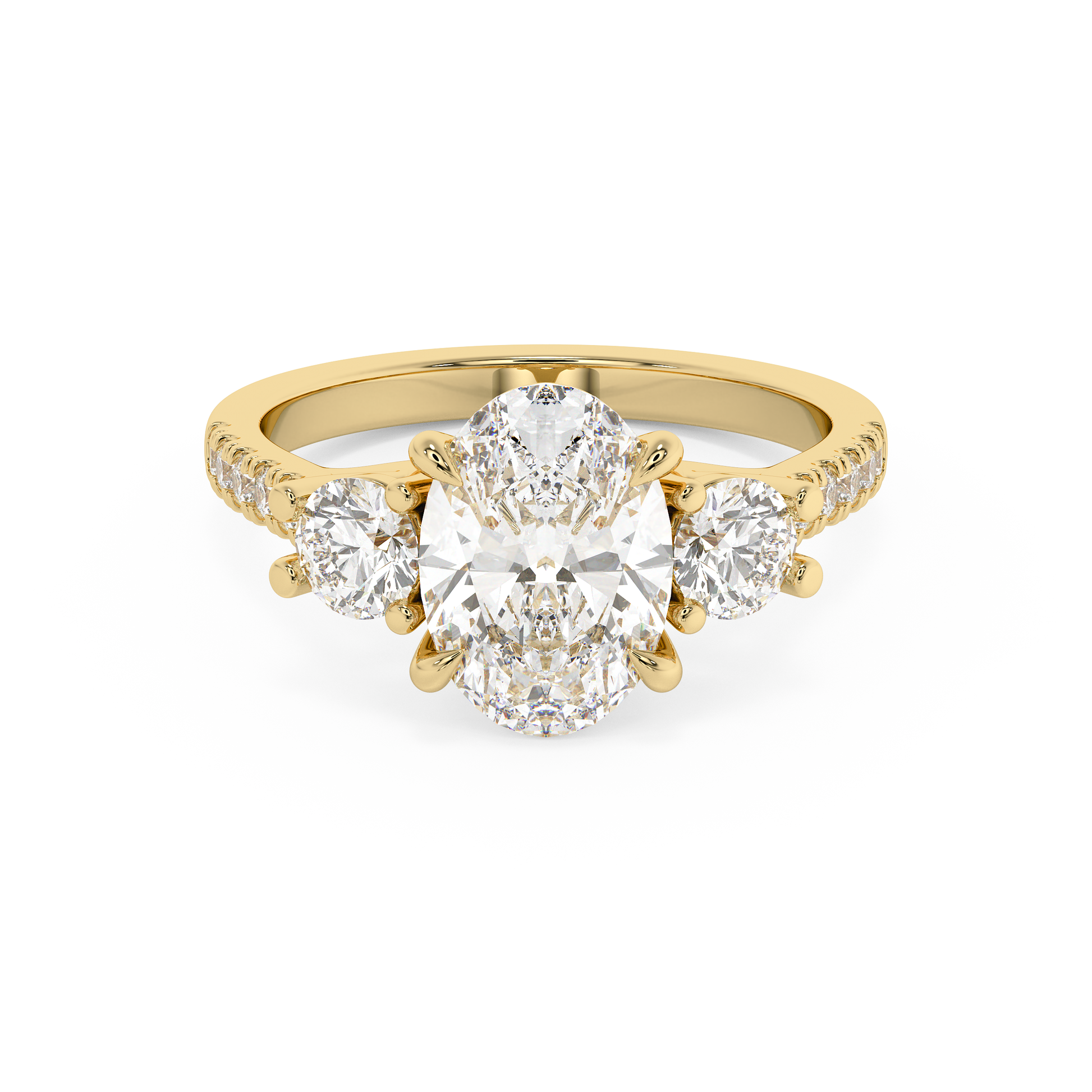 Emerald Solitaire Lab Grown Diamond Engagement Ring
