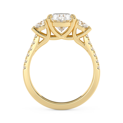 Emerald Solitaire Lab Grown Diamond Engagement Ring