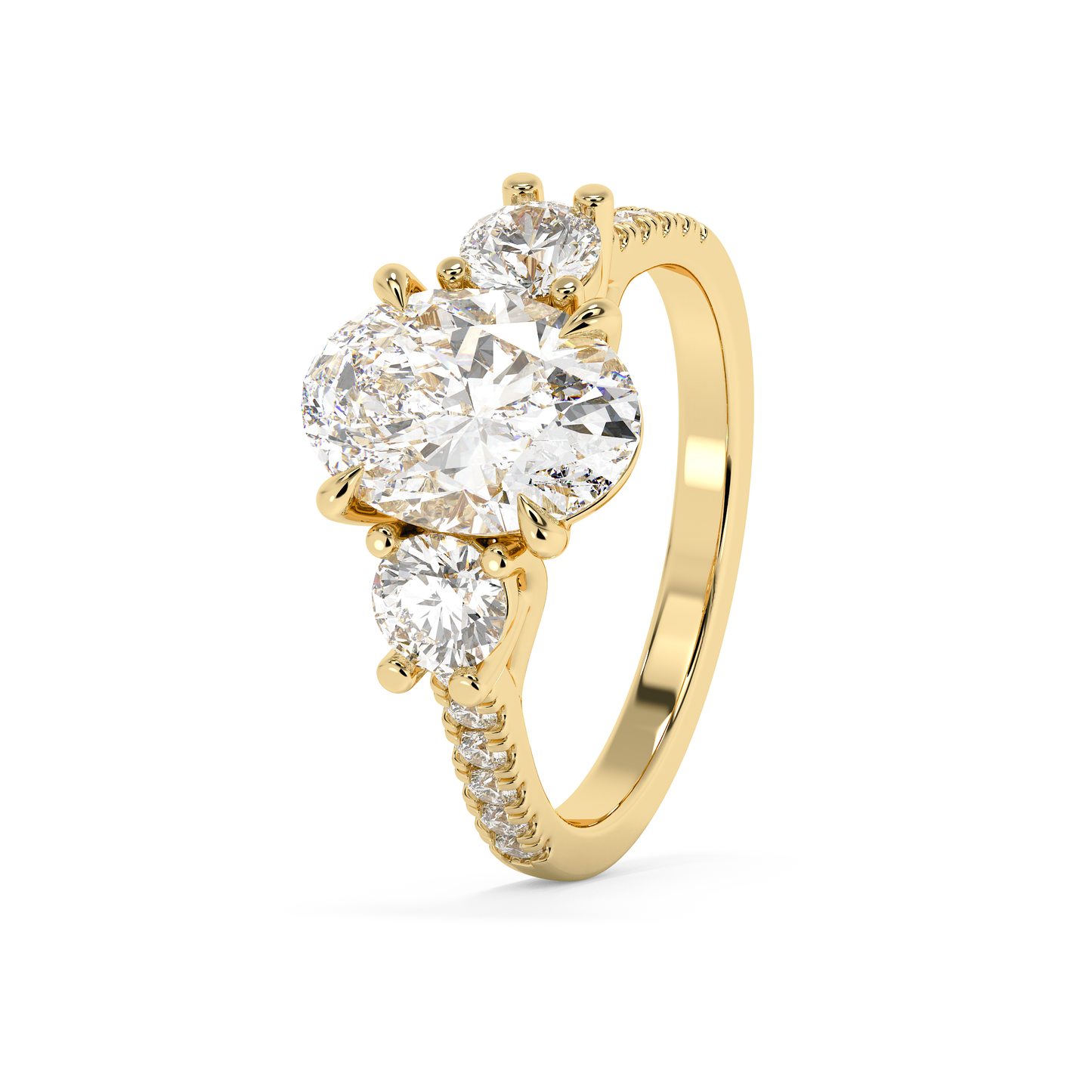 Emerald Solitaire Lab Grown Diamond Engagement Ring