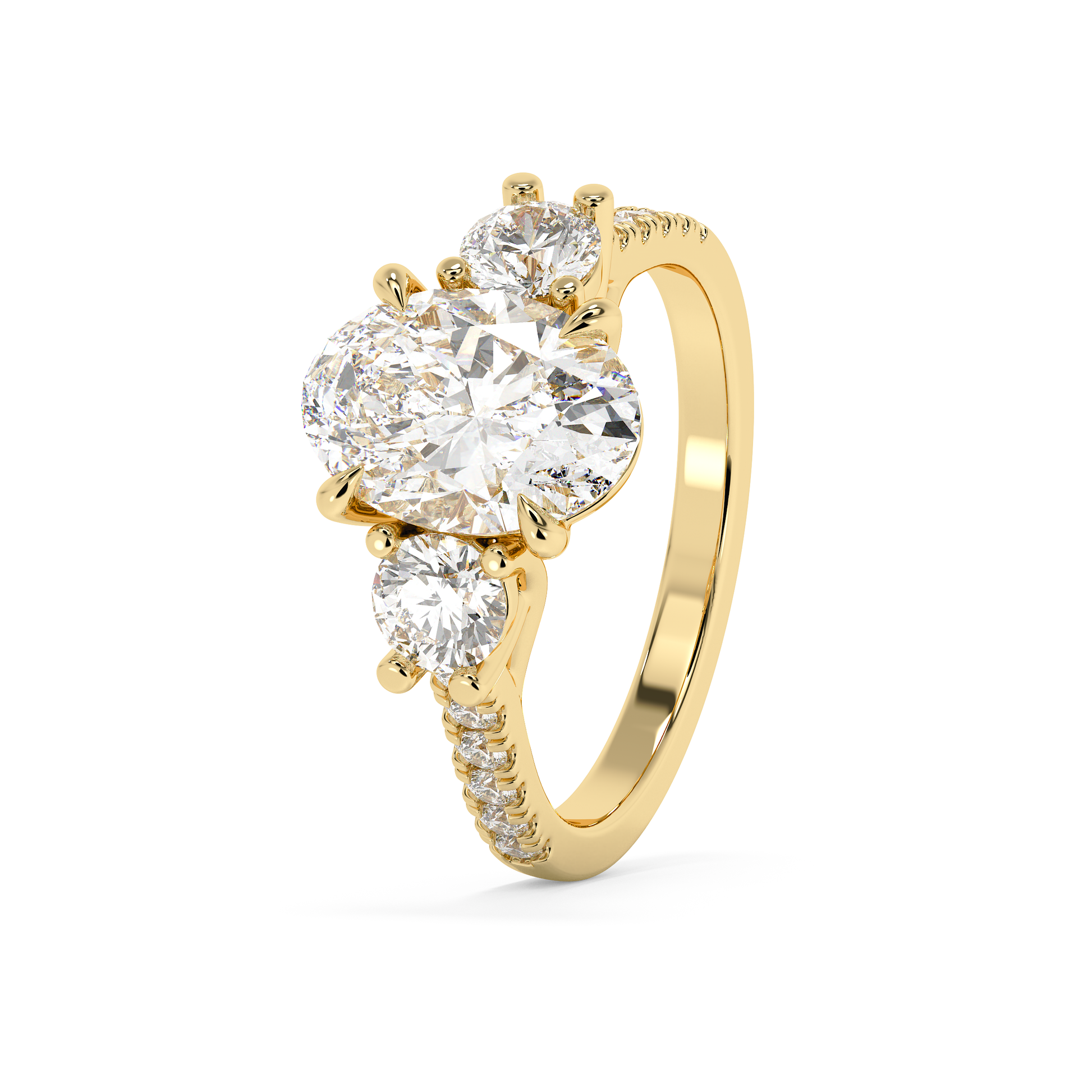 Emerald Solitaire Lab Grown Diamond Engagement Ring
