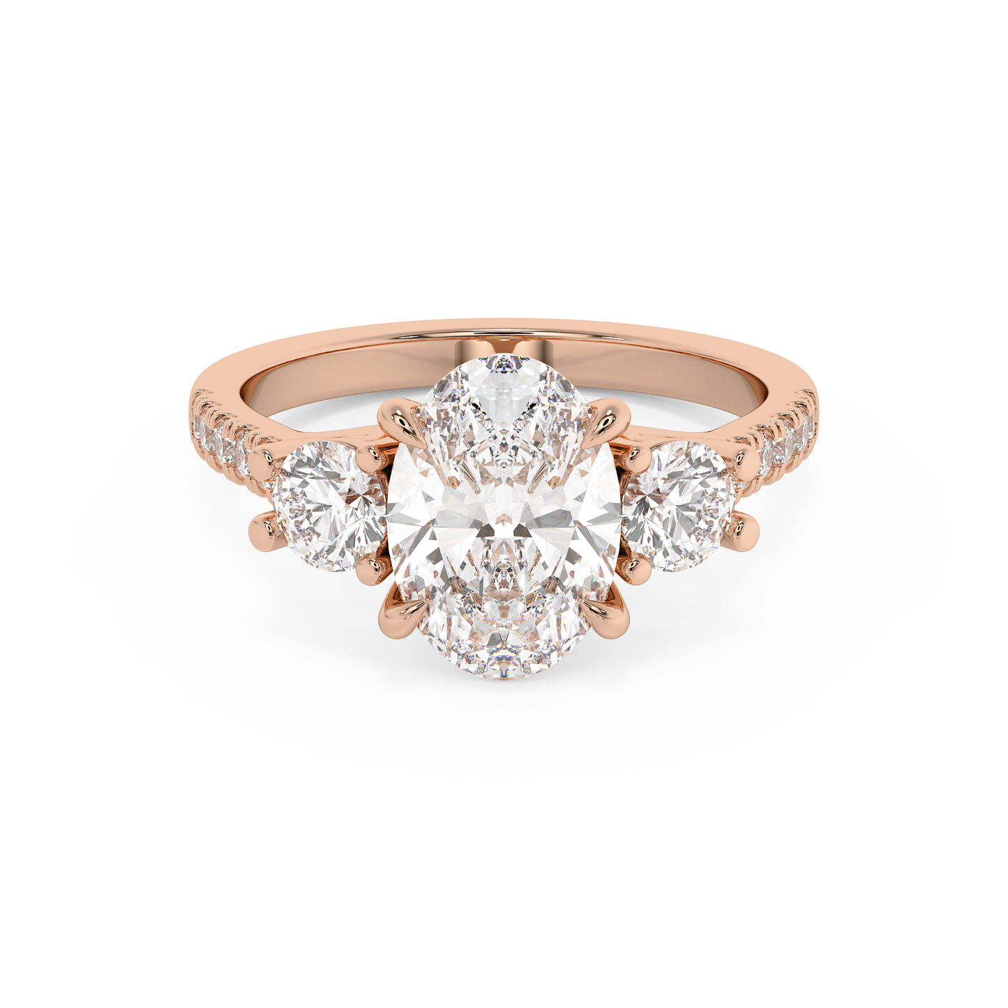 Emerald Solitaire Lab Grown Diamond Engagement Ring
