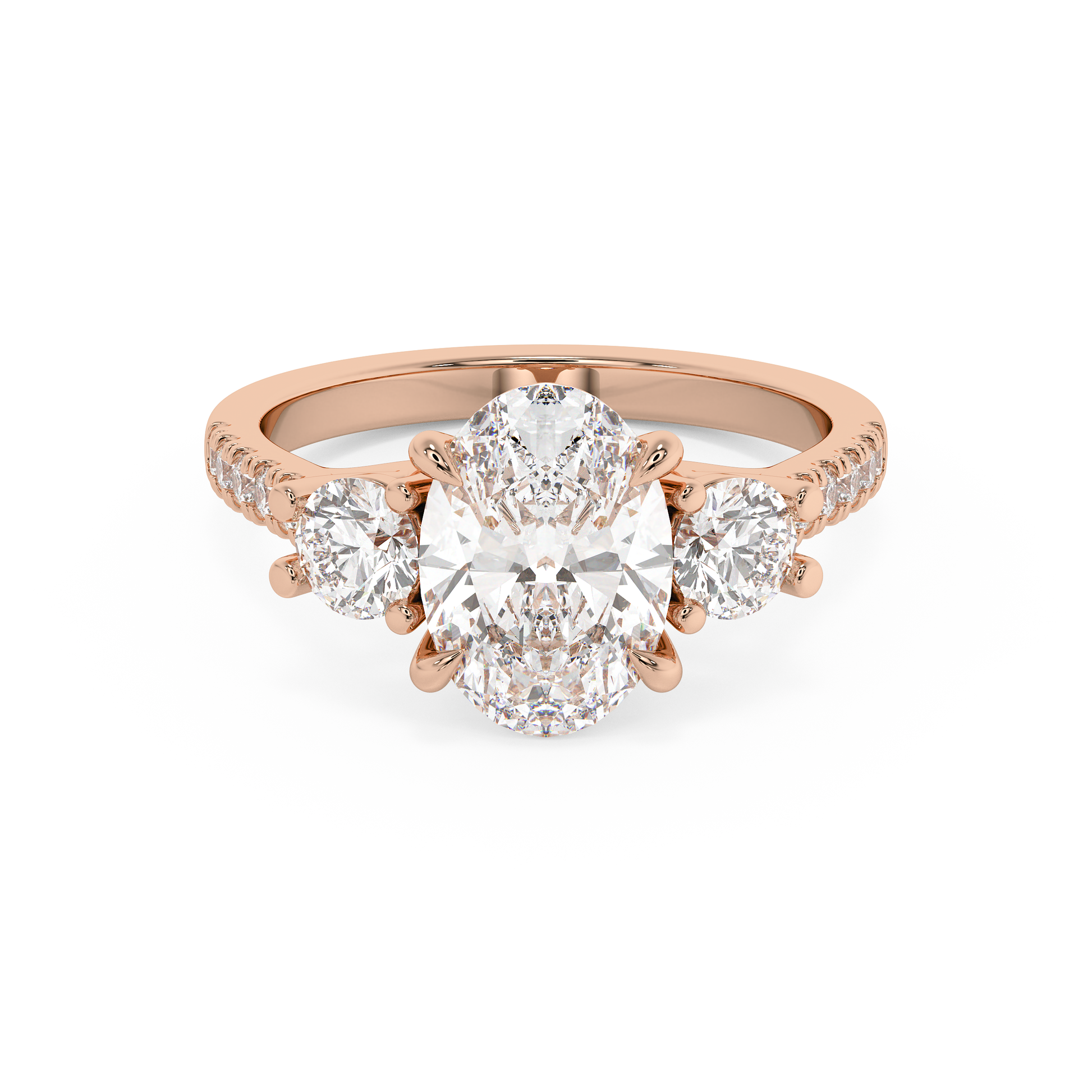 Emerald Solitaire Lab Grown Diamond Engagement Ring