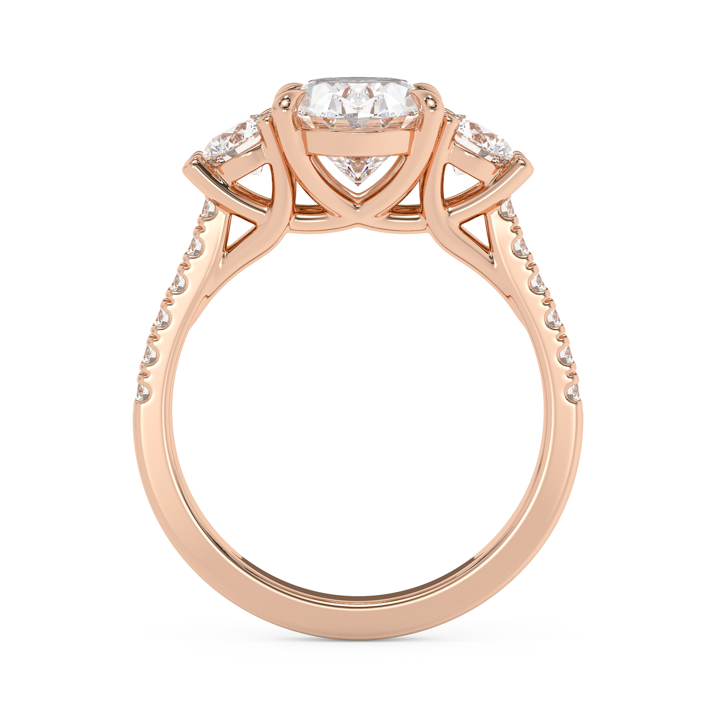 Emerald Solitaire Lab Grown Diamond Engagement Ring