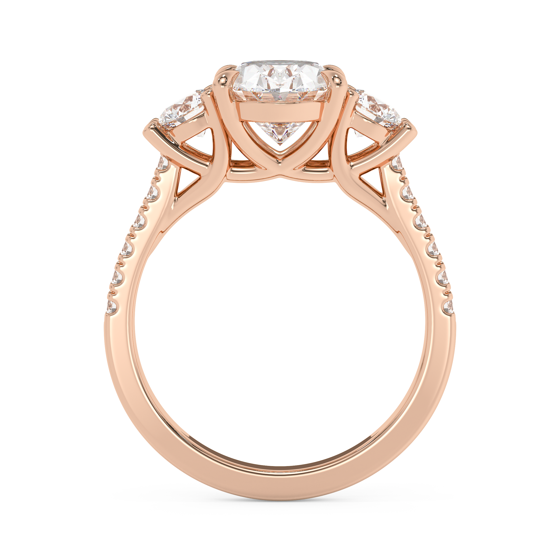 Emerald Solitaire Lab Grown Diamond Engagement Ring