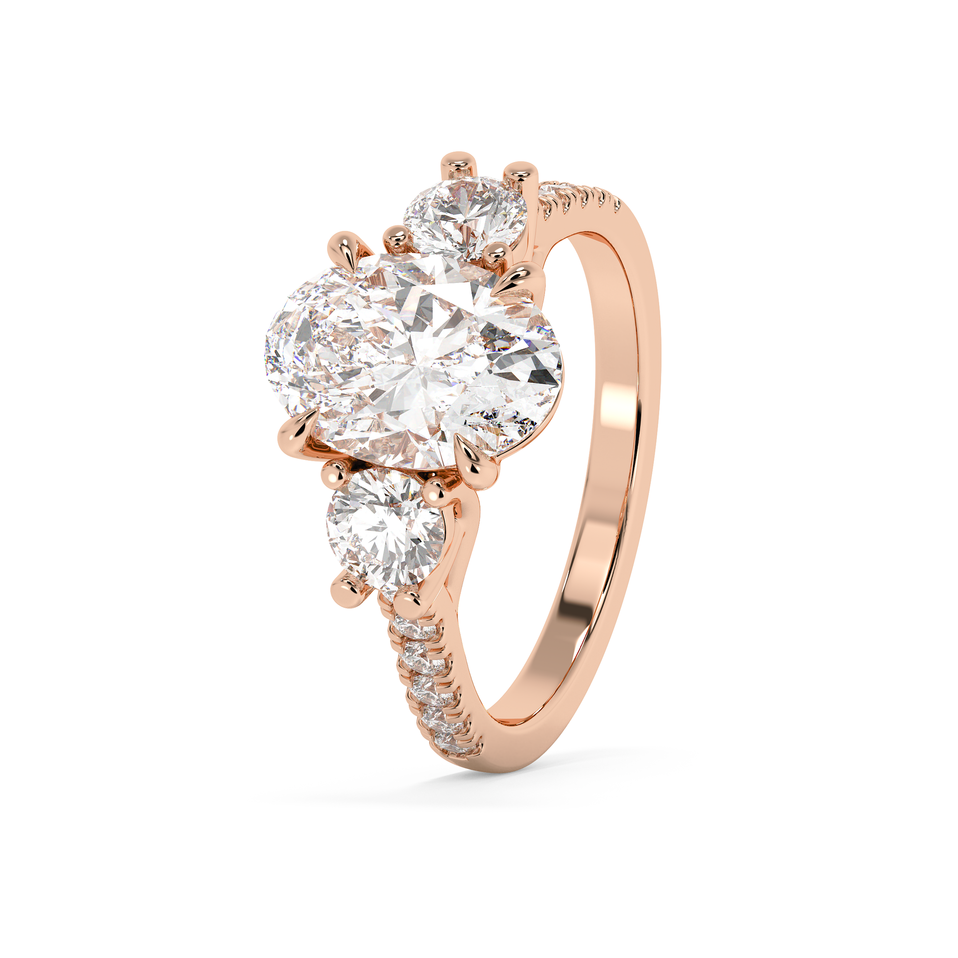 Emerald Solitaire Lab Grown Diamond Engagement Ring