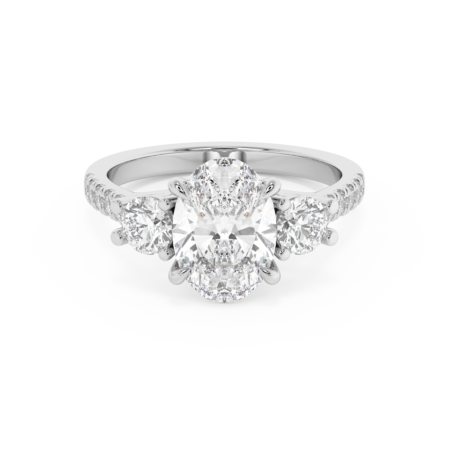 Emerald Solitaire Lab Grown Diamond Engagement Ring