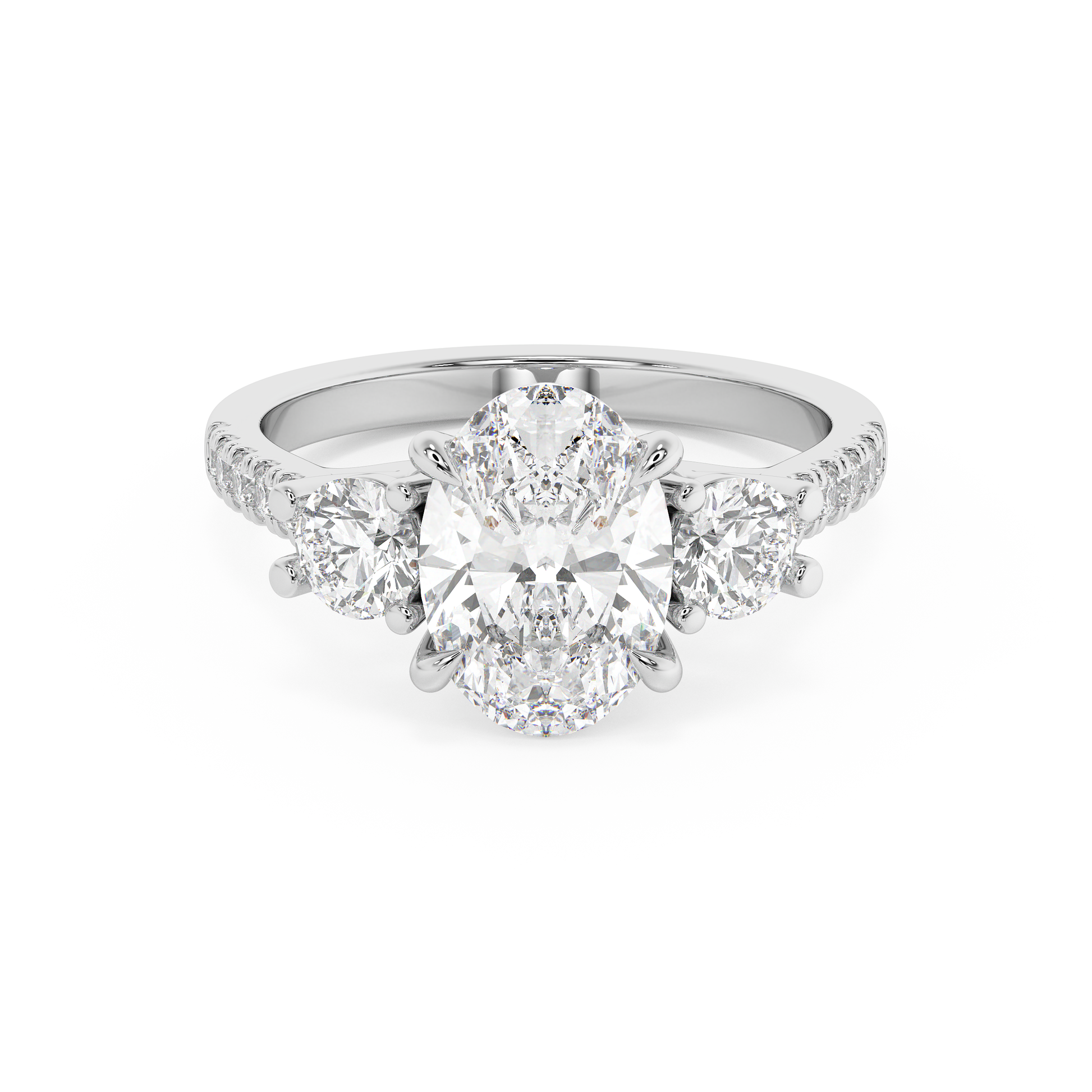 Emerald Solitaire Lab Grown Diamond Engagement Ring