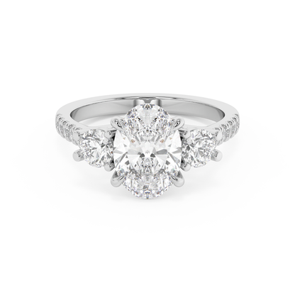 Emerald Solitaire Lab Grown Diamond Engagement Ring
