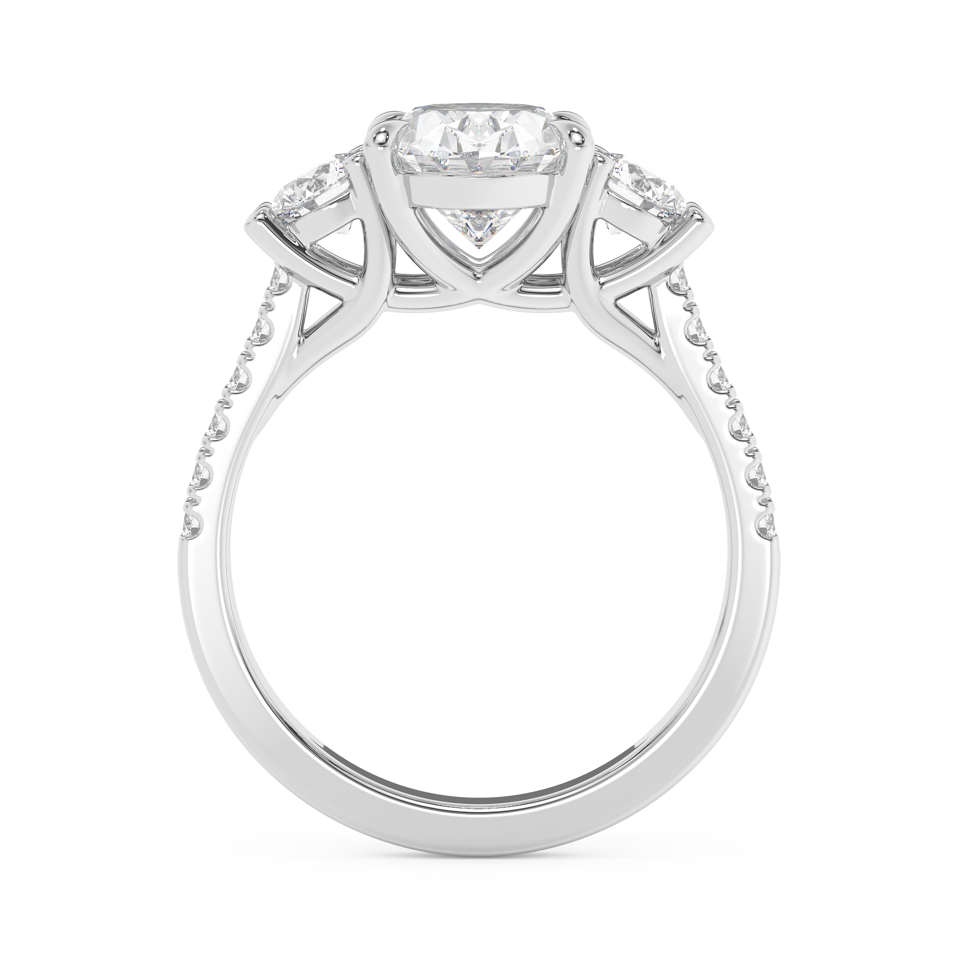 Emerald Solitaire Lab Grown Diamond Engagement Ring