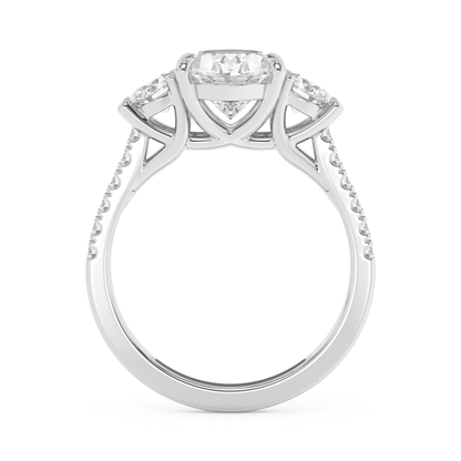 Emerald Solitaire Lab Grown Diamond Engagement Ring
