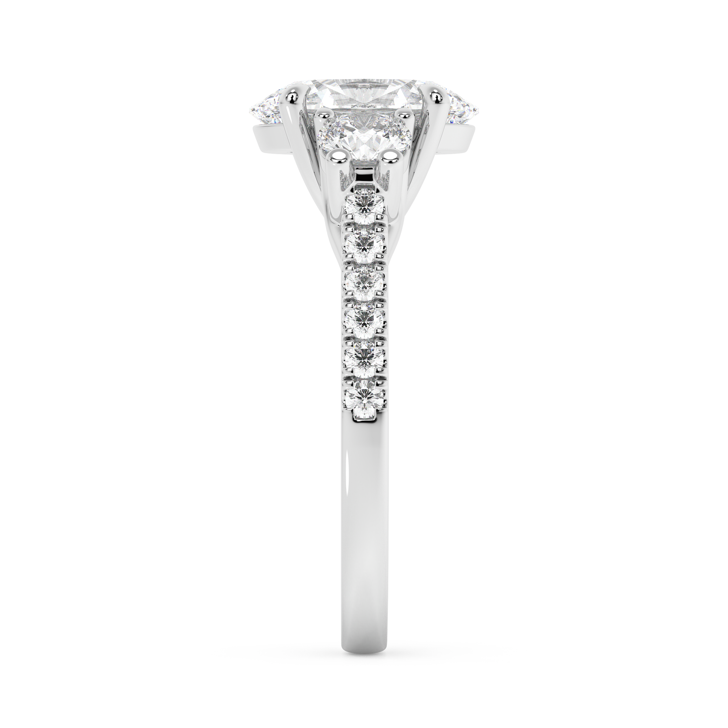 Emerald Solitaire Lab Grown Diamond Engagement Ring