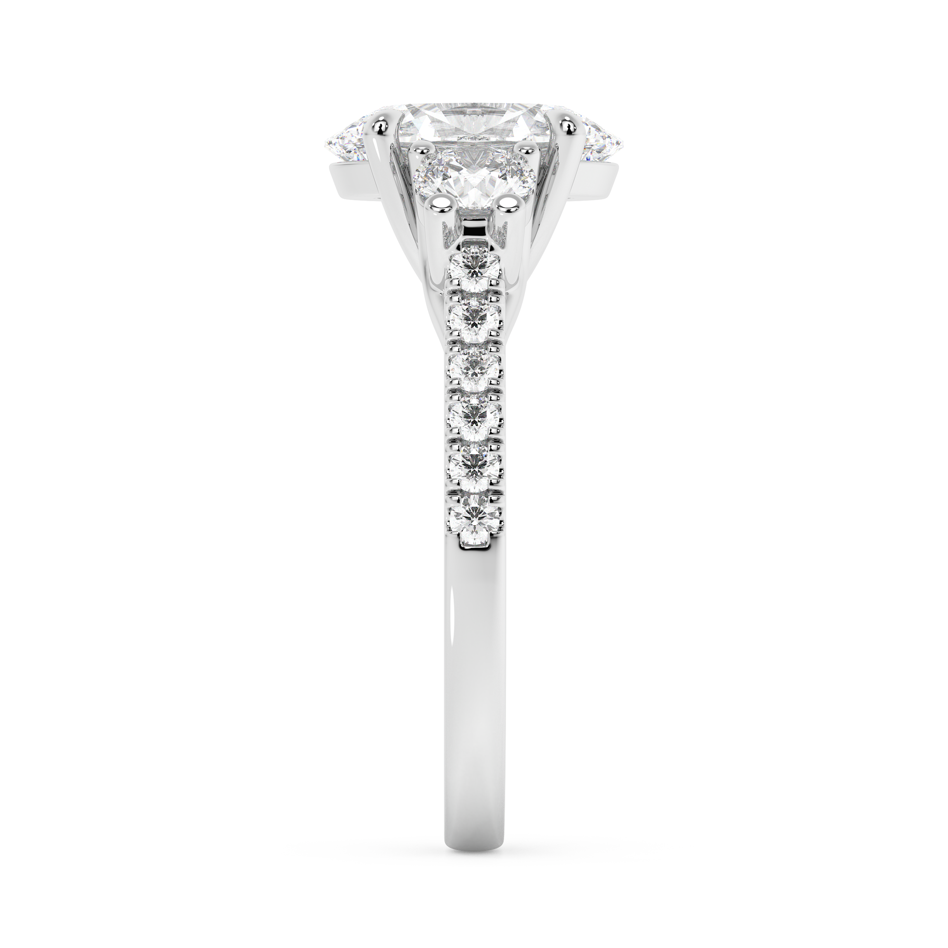 Emerald Solitaire Lab Grown Diamond Engagement Ring