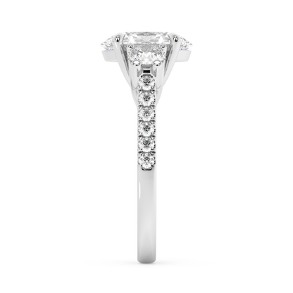 Emerald Solitaire Lab Grown Diamond Engagement Ring