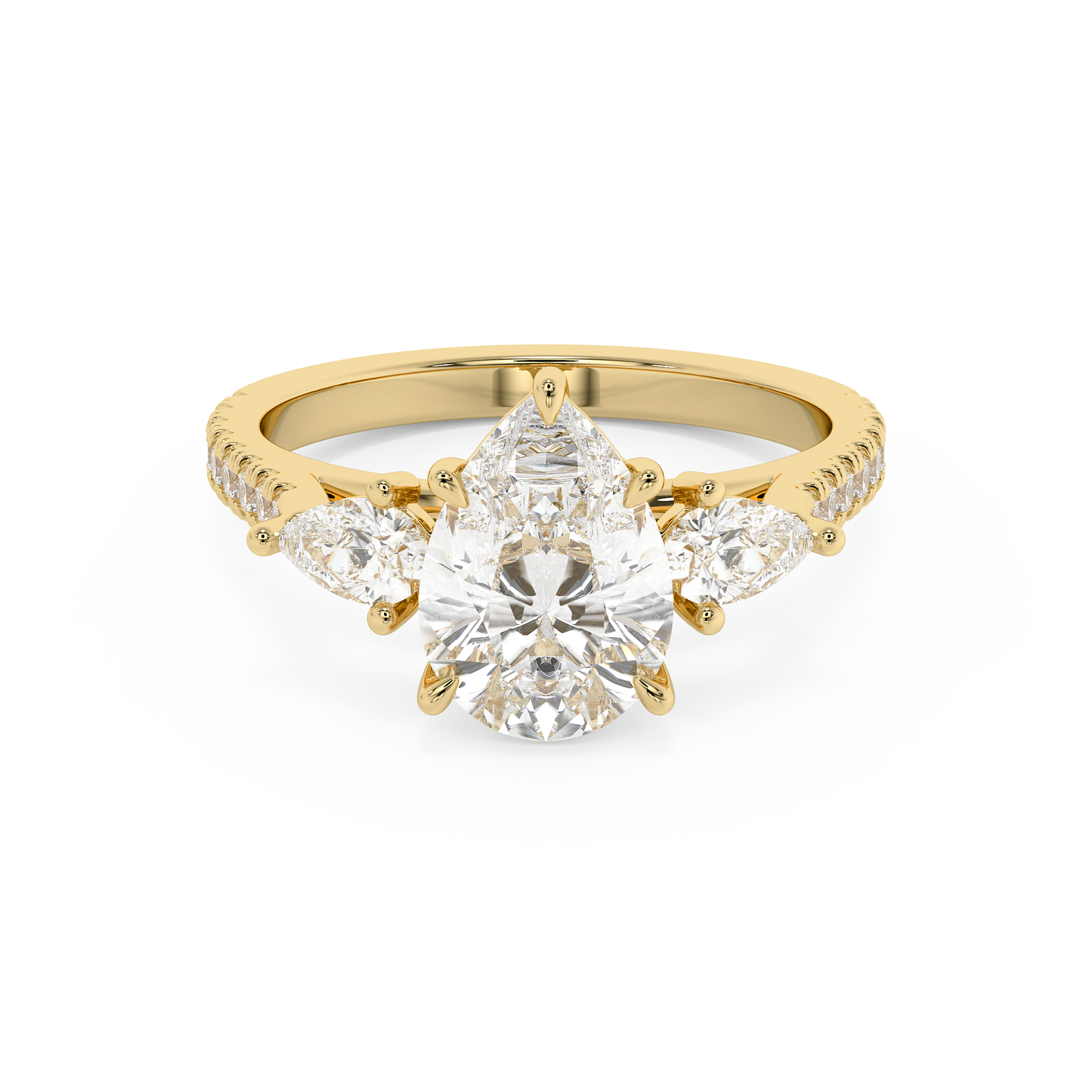 Emerald Solitaire Lab Grown Diamond Engagement Ring