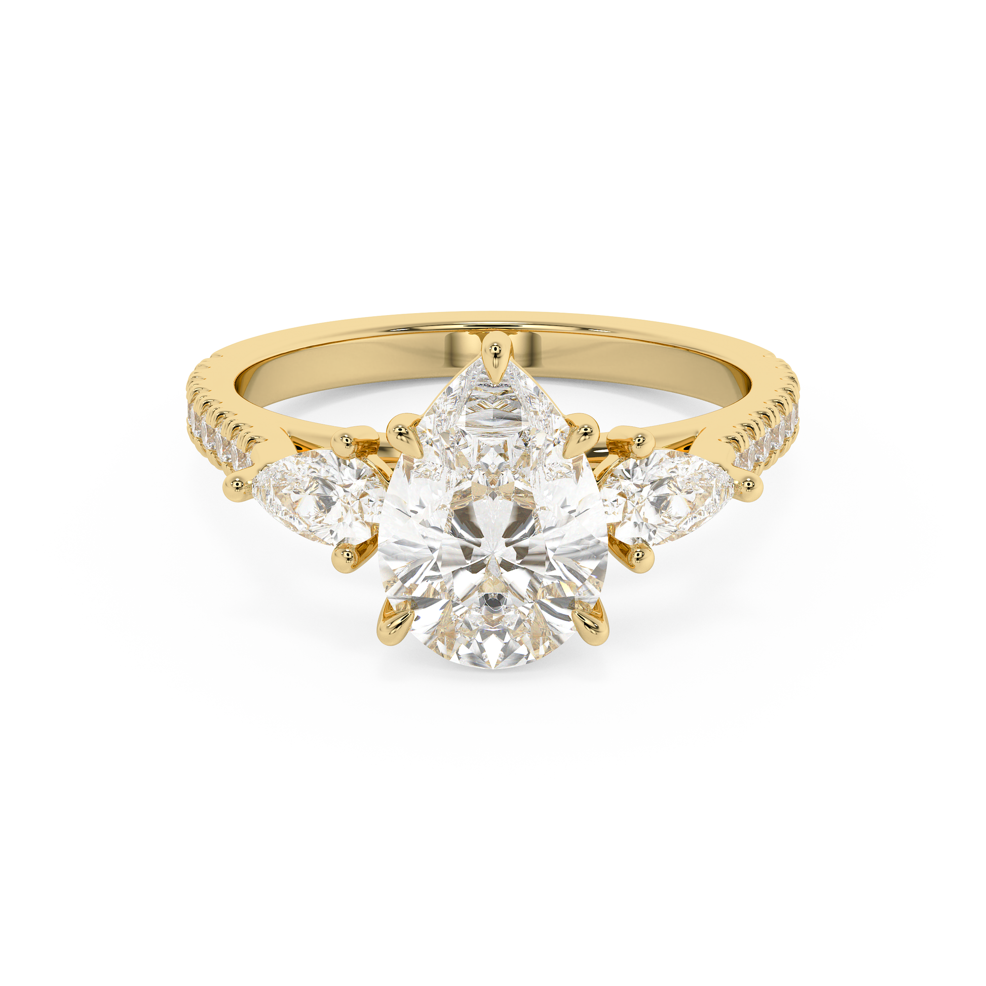 Emerald Solitaire Lab Grown Diamond Engagement Ring