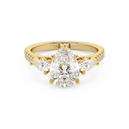 Emerald Solitaire Lab Grown Diamond Engagement Ring