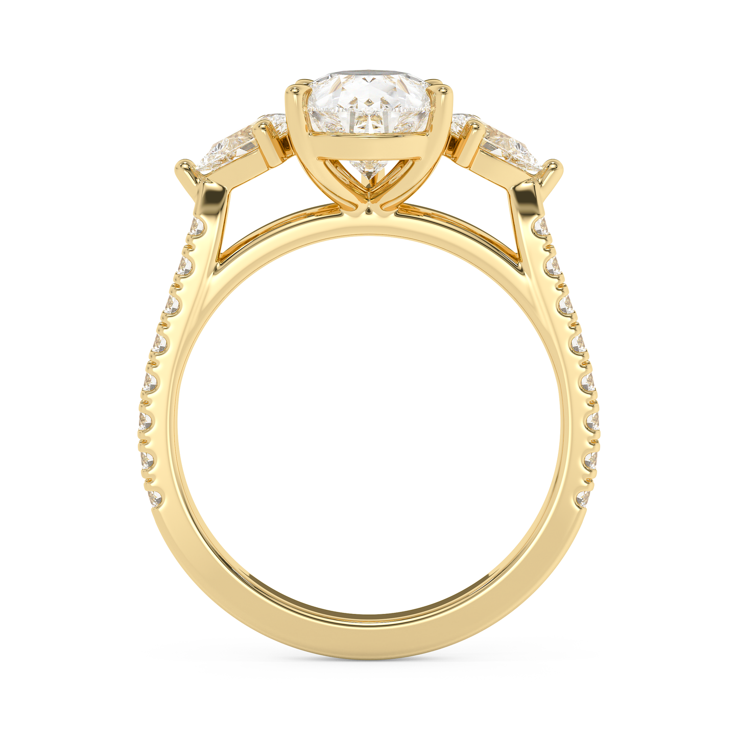 Emerald Solitaire Lab Grown Diamond Engagement Ring