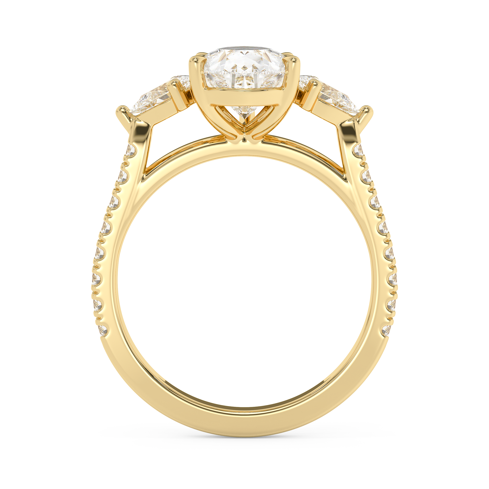 Emerald Solitaire Lab Grown Diamond Engagement Ring