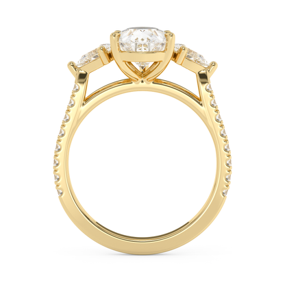 Emerald Solitaire Lab Grown Diamond Engagement Ring