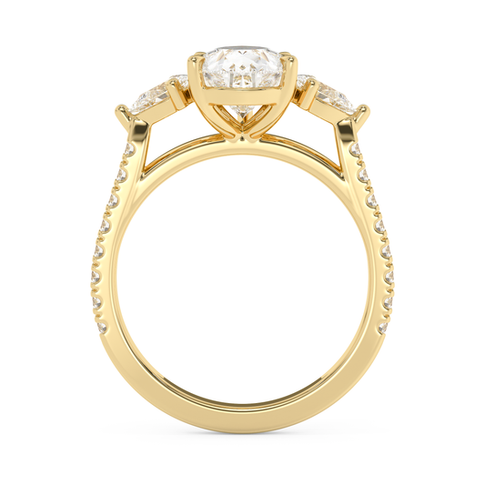 Emerald Solitaire Lab Grown Diamond Engagement Ring