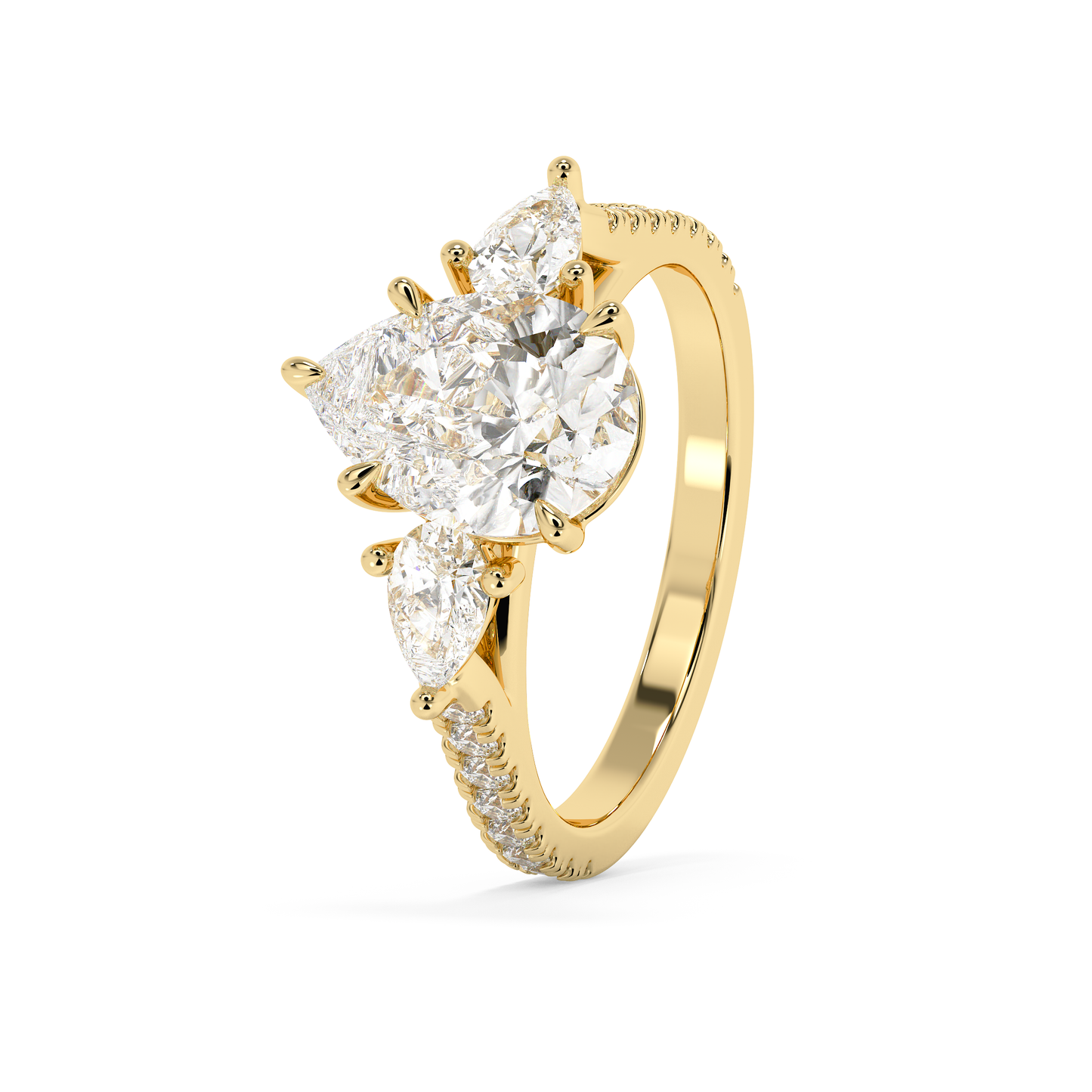 Emerald Solitaire Lab Grown Diamond Engagement Ring