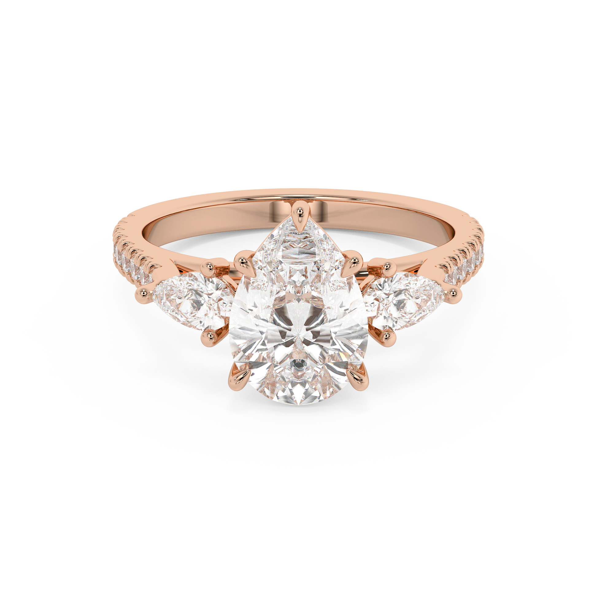 Emerald Solitaire Lab Grown Diamond Engagement Ring