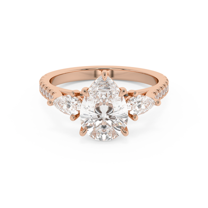 Emerald Solitaire Lab Grown Diamond Engagement Ring