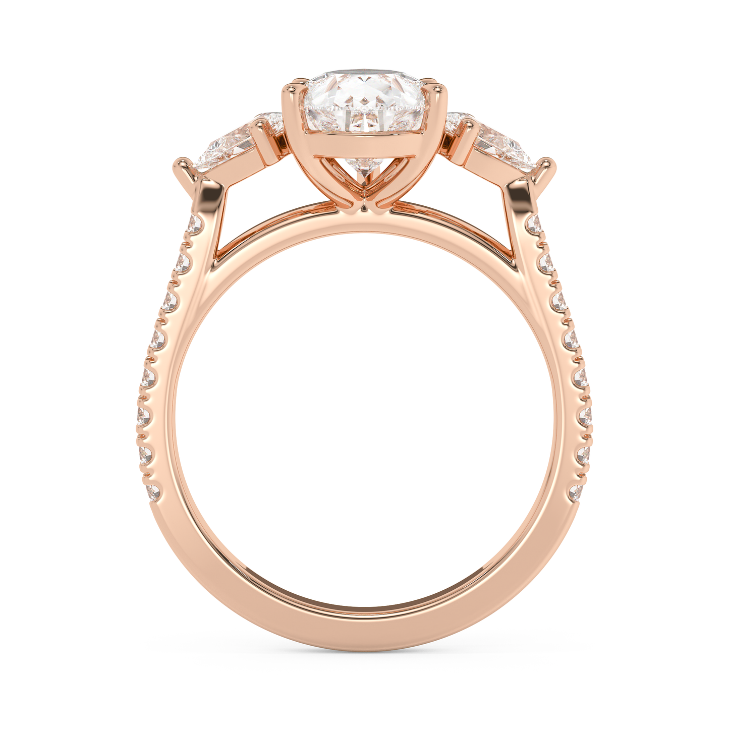 Emerald Solitaire Lab Grown Diamond Engagement Ring