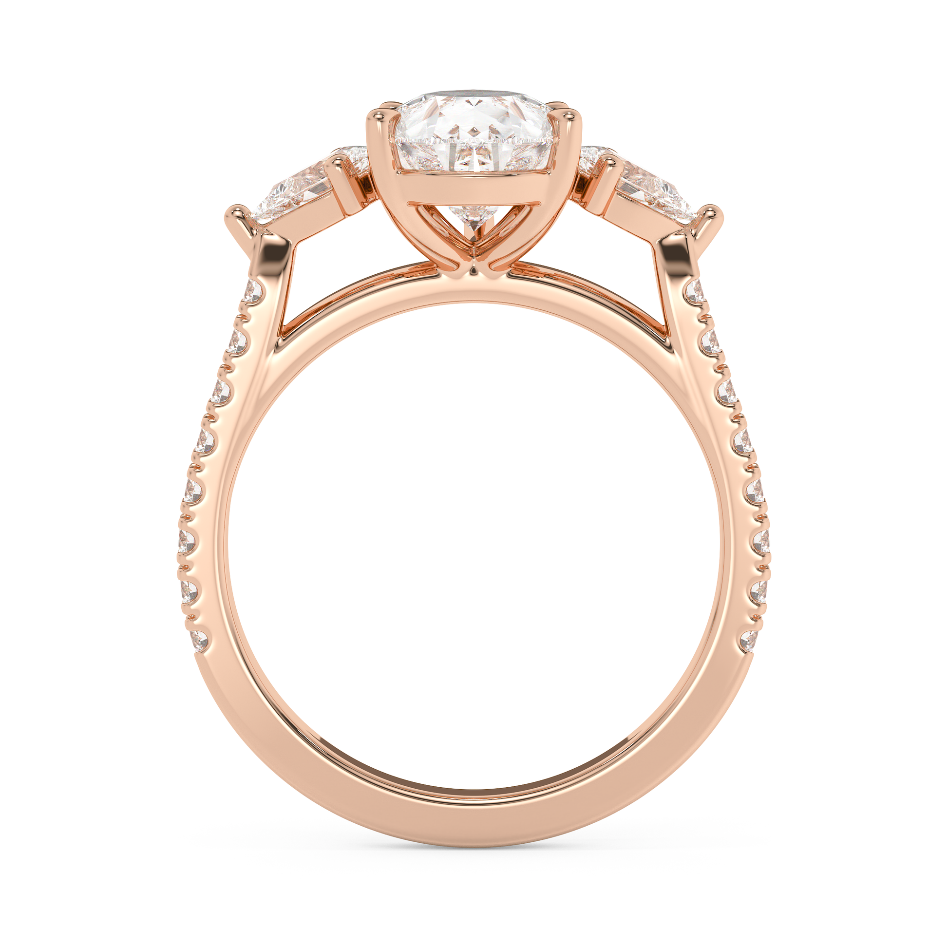 Emerald Solitaire Lab Grown Diamond Engagement Ring