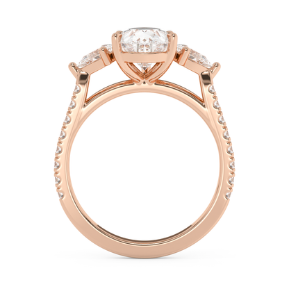 Emerald Solitaire Lab Grown Diamond Engagement Ring