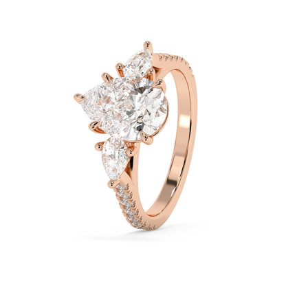 Emerald Solitaire Lab Grown Diamond Engagement Ring