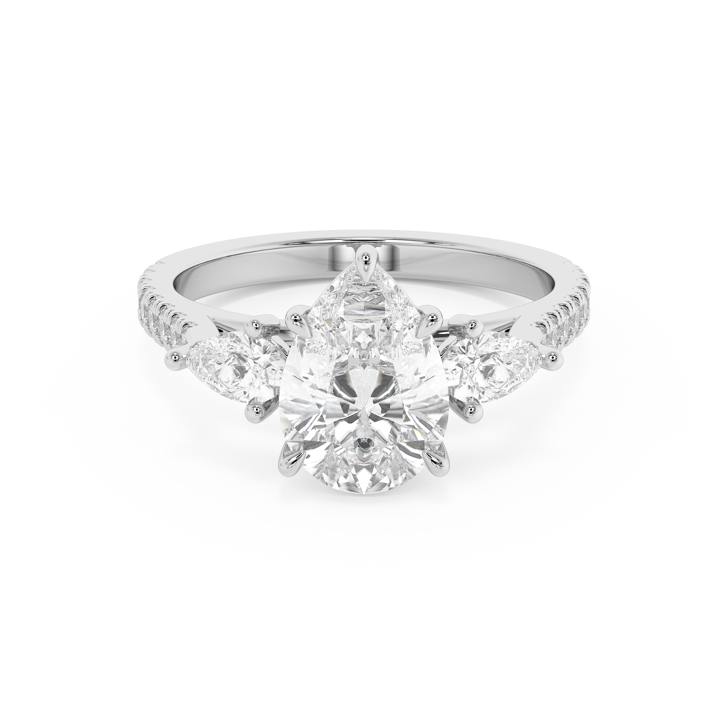 Emerald Solitaire Lab Grown Diamond Engagement Ring