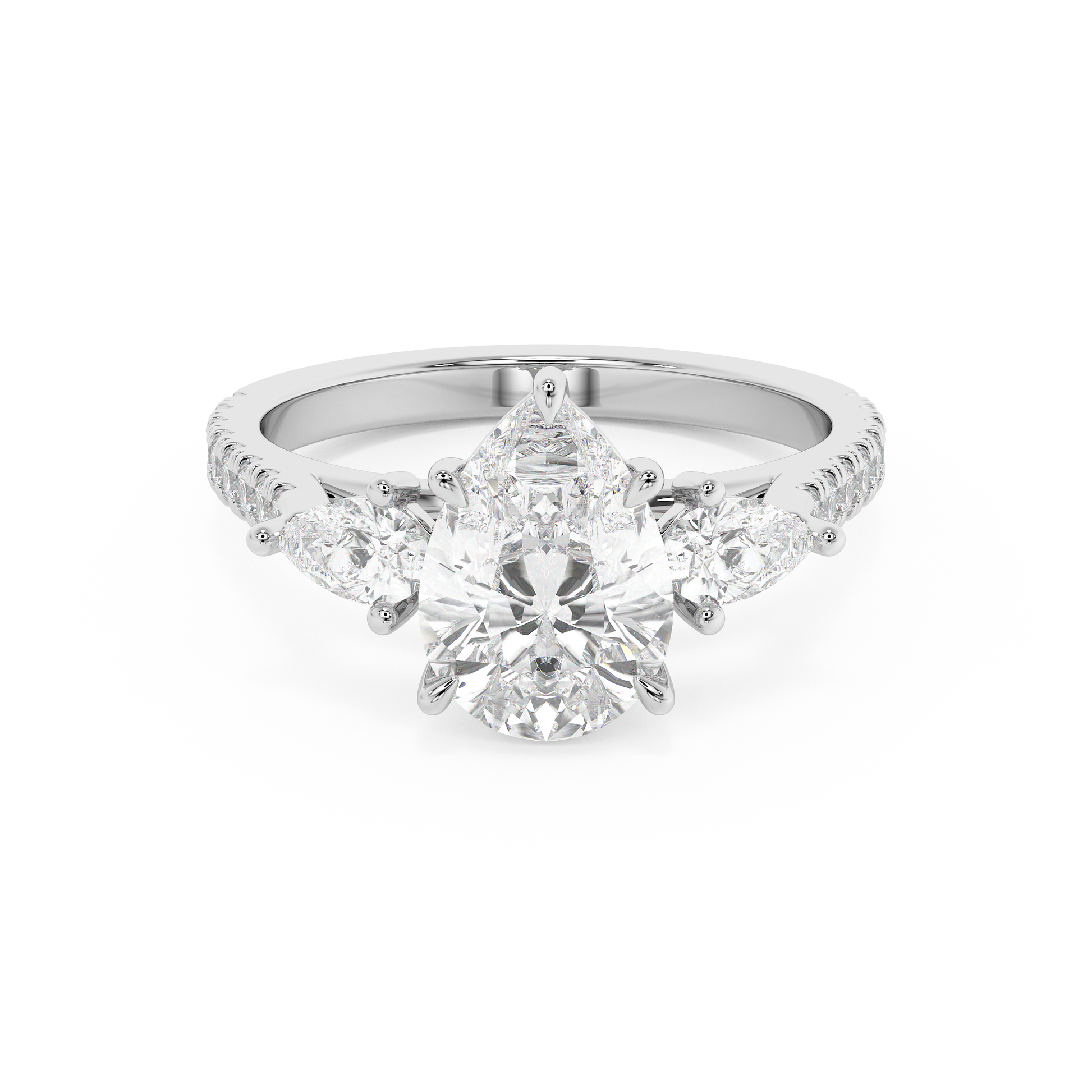 Emerald Solitaire Lab Grown Diamond Engagement Ring