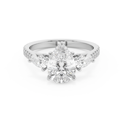 Emerald Solitaire Lab Grown Diamond Engagement Ring