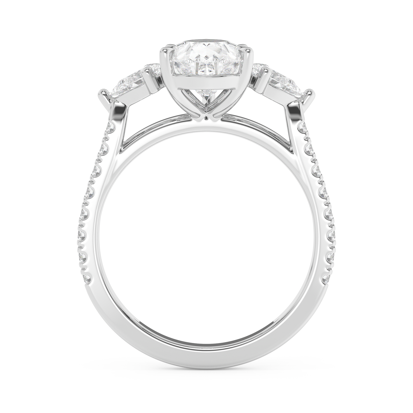 Emerald Solitaire Lab Grown Diamond Engagement Ring
