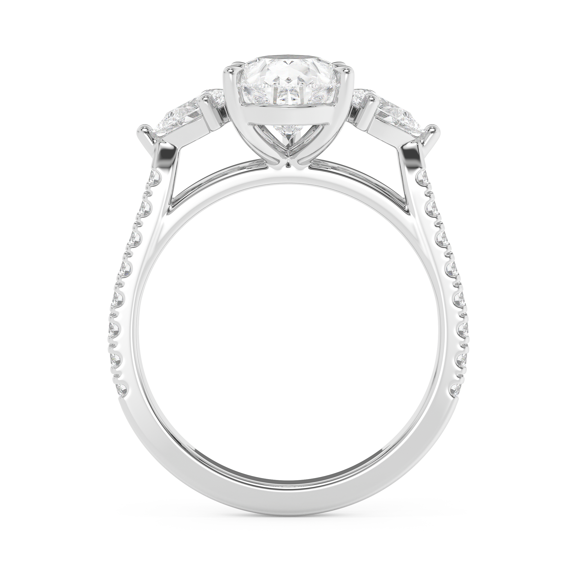 Emerald Solitaire Lab Grown Diamond Engagement Ring